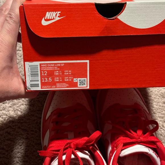 Nike Dunk Low SP White/University Red Mens Size 12 - Picture 8 of 8